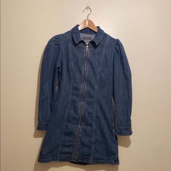 ALEXA CHUNG. Blue Puff Sleeve Sheath Dress. Size 8 - Picture 4 of 12